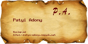 Patyi Adony névjegykártya